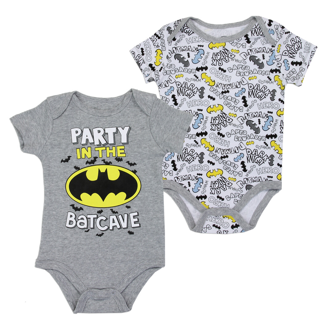 DC Comics ☆ Baby Boys' Batman Party in the Batcave ☆ Bodysuit Pack ☆ 0-9 M