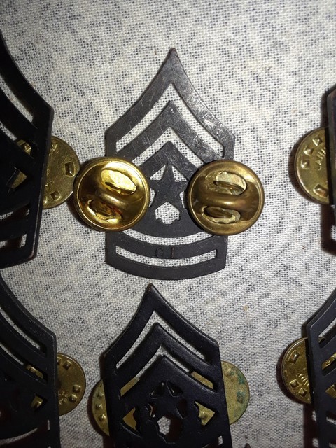  SALE 14 US Army E9 Command Sergeant Major Collar Black Subdued 