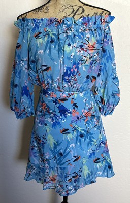 The Shoulder Dress Saloni Grace Mini Dress Saloni Grace Bluebell