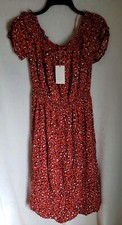 A new day Women's Short Sleeve Off The Shoulder Midi Red Dress Size M (EE)