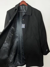 #332 HART SCHAFFNER MARX  Wool Blend Topcoat Size 42 R  BLACK 