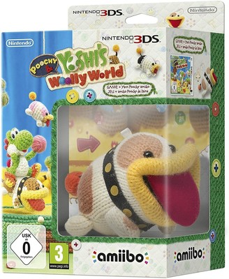 Poochy & Yoshi's Woolly World + Yarn Poochy Amiibo - Nintendo 3DS Amiibo Bundle