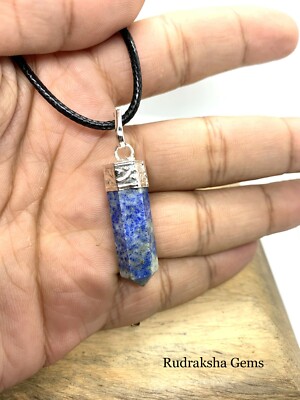 Lapislazuli Reiki Energie geladen Sechseck Anhänger Heilstein Kristallspitze 