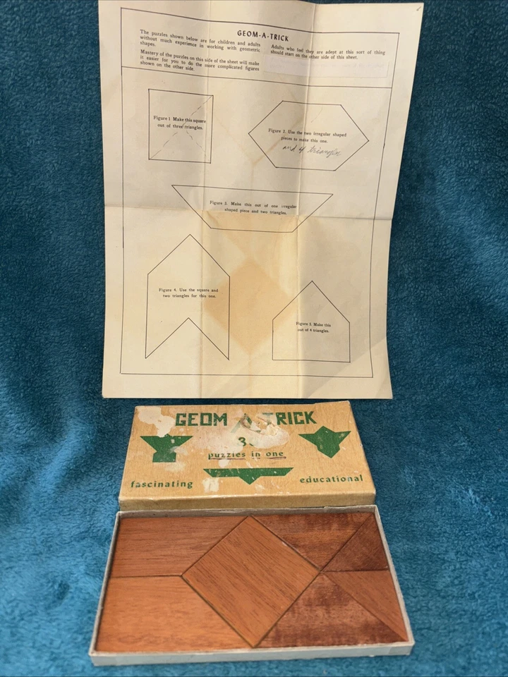 Vintage Geom A Trick 30 Puzzles in One with Instructions #WW - Image 2 of 4