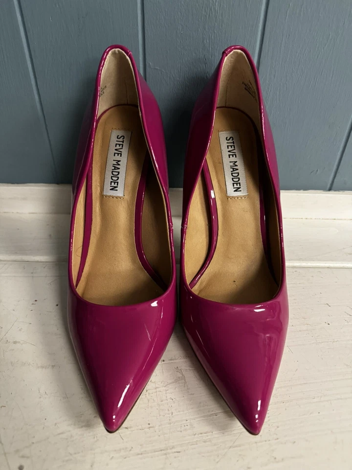 Steve Madden DAISIE Hot Pink Patent High Heel Pointed Toe Stiletto Pumps Size 6 - Image 3 of 4