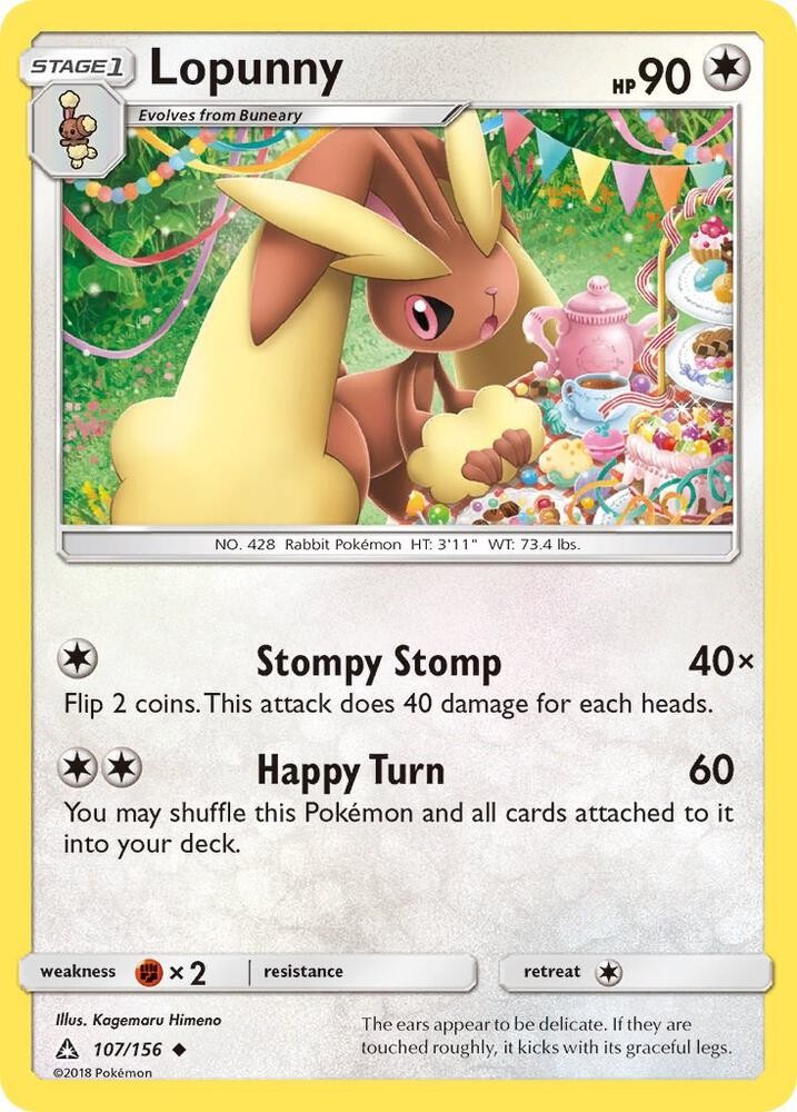Lopunny 107/156 SM - Ultra Prism NM Pokémon TCG