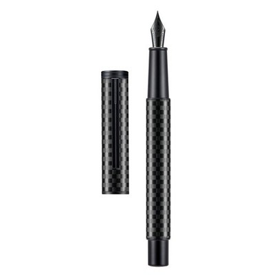 Hongdian Black Carbon Fiber Fountain Pen Extra Fine Nib Elegant Design Smooth...