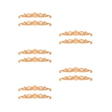 5 PCS Wood Onlay Home Decor Decals Unpainted Carved Frame Applique Onlays