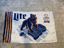 NEW Miller Lite Chicago Bears 100 Seasons Promotional Flag/Banner 2019