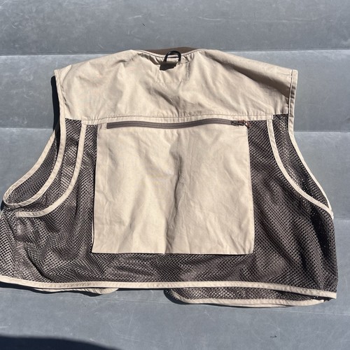WRFS Fishing Fly Vest Tan, Beige, Multi Pocket Men 2xl - Picture 2 of 6