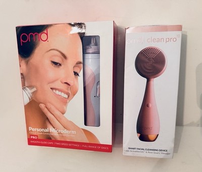 NEW PMD Personal Microderm Pro + PMD Clean Pro Pink Facial Device NIB Bundle
