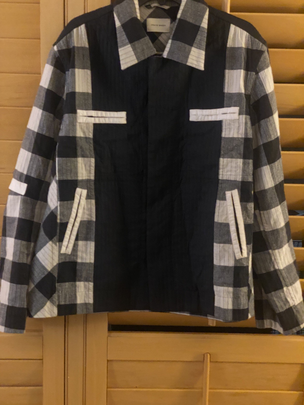 Craig Green Jacket Mens Size Medium Black White Quilted Plaid Flannel Worker