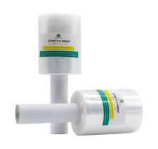 2 Pack Industrial Clear Mini Stretch Wrap Roll With Handle 5inch 1000feet 80gaug