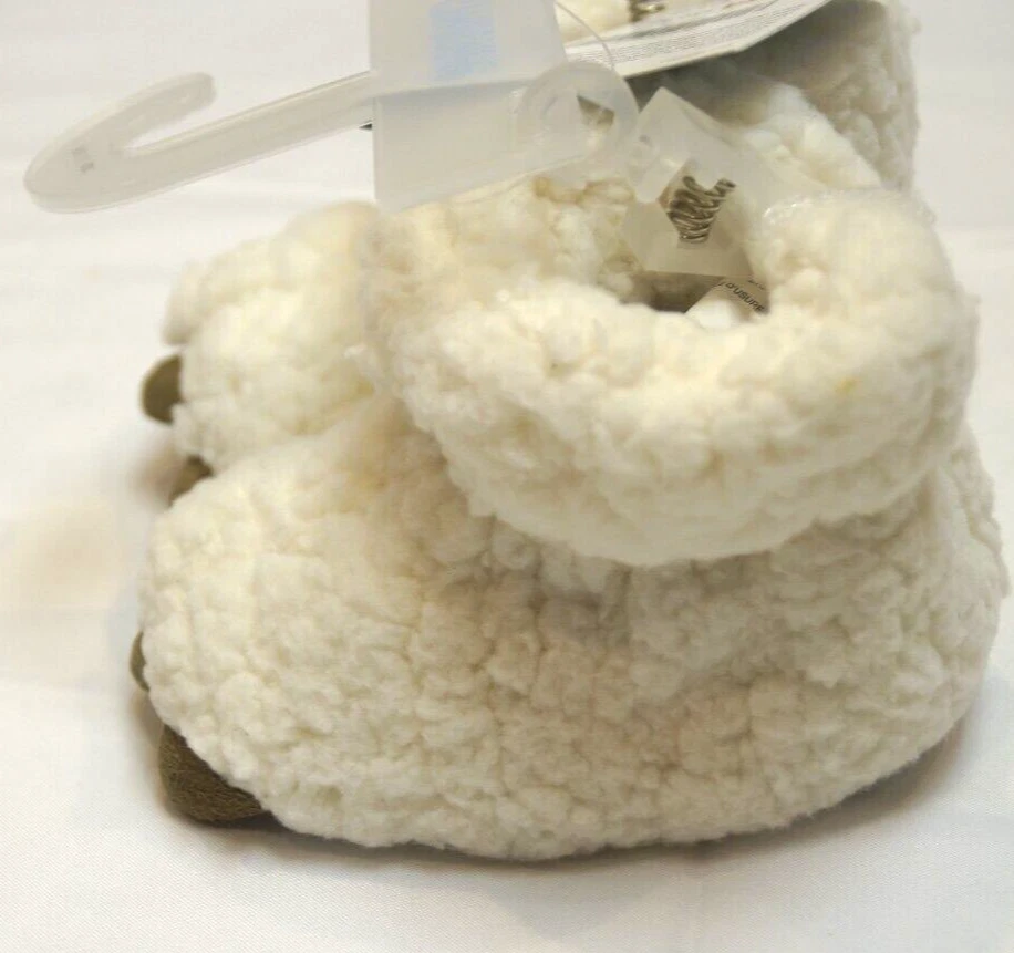 NUEVO CON ETIQUETAS's Gymboree Invierno Oso Cachorro con Garras Cuna Zapatos Marfil Imitación Piel Botines Foto 4 de 4