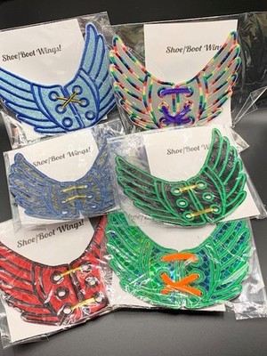 NEW- 6 pair Shoe Wings accessories for lace up shoes wholesale asst Free ship