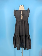 Emerson Fry India Collection Angel Black Cap Sleeve Tiered Dress XS/Small