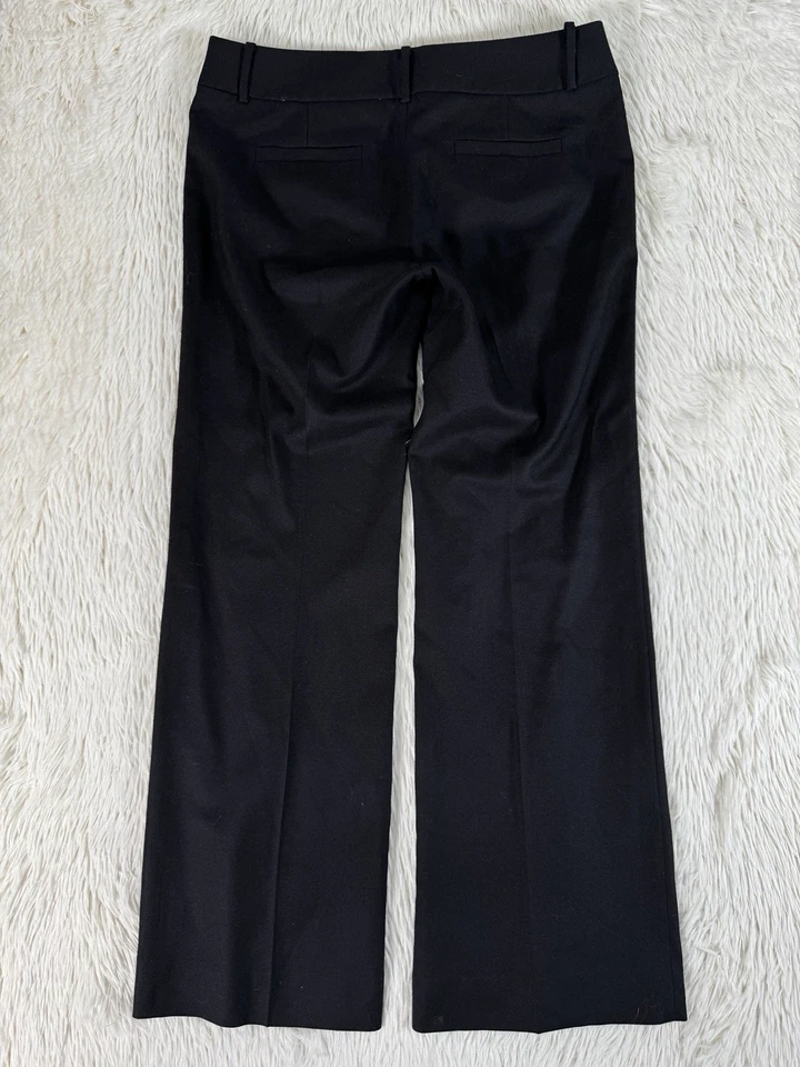 Pantalones de vestir para mujer J.Crew City Fit negros frente plano tiro alto pierna recta 10 Foto 4 de 4
