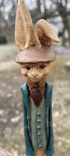 Vintage Jim Shore Pencil Easter Rabbit Bunny Tall Skinny Figurine Suit ...