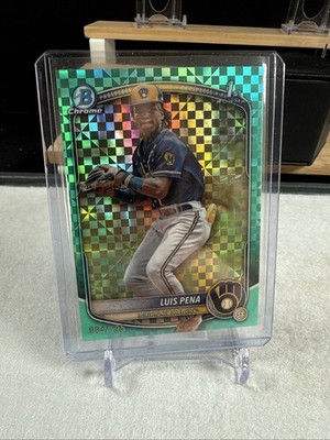 2025 Bowman Chrome Prospects Luis Pena #BCP-38 Aqua X-Fractor /125 Milwaukee