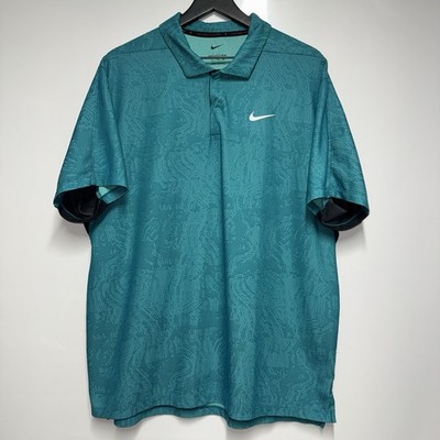 Nike Tiger Woods ADV First Win Anniversary Polo DH0711 379 Washed Teal Sz XL