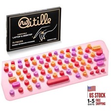 Keyboard Cover for Long Nails Raised Silicone Sticker Keys with Removable