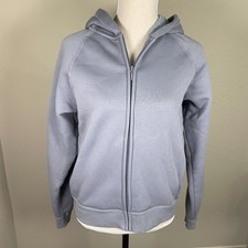 Uniqlo Women's Gray Stretch Dry Sweat Long-Sleeve Full-Zip Hoodie Medium SOFT