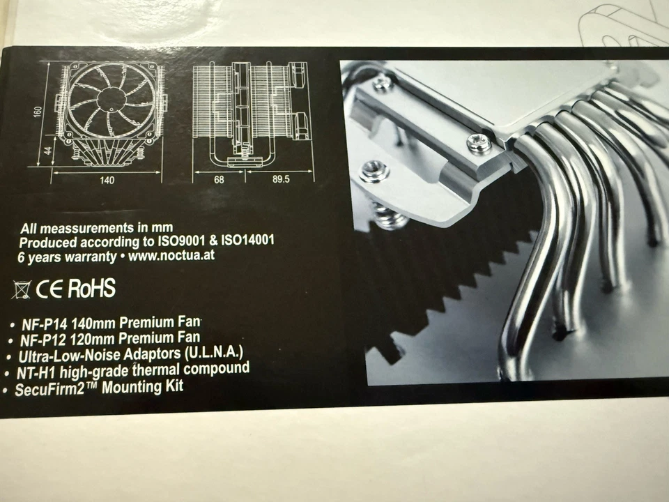 Noctua NH-D14 Premium Heatsink Brand New 140mm/120mm Brown - Image 3 of 4