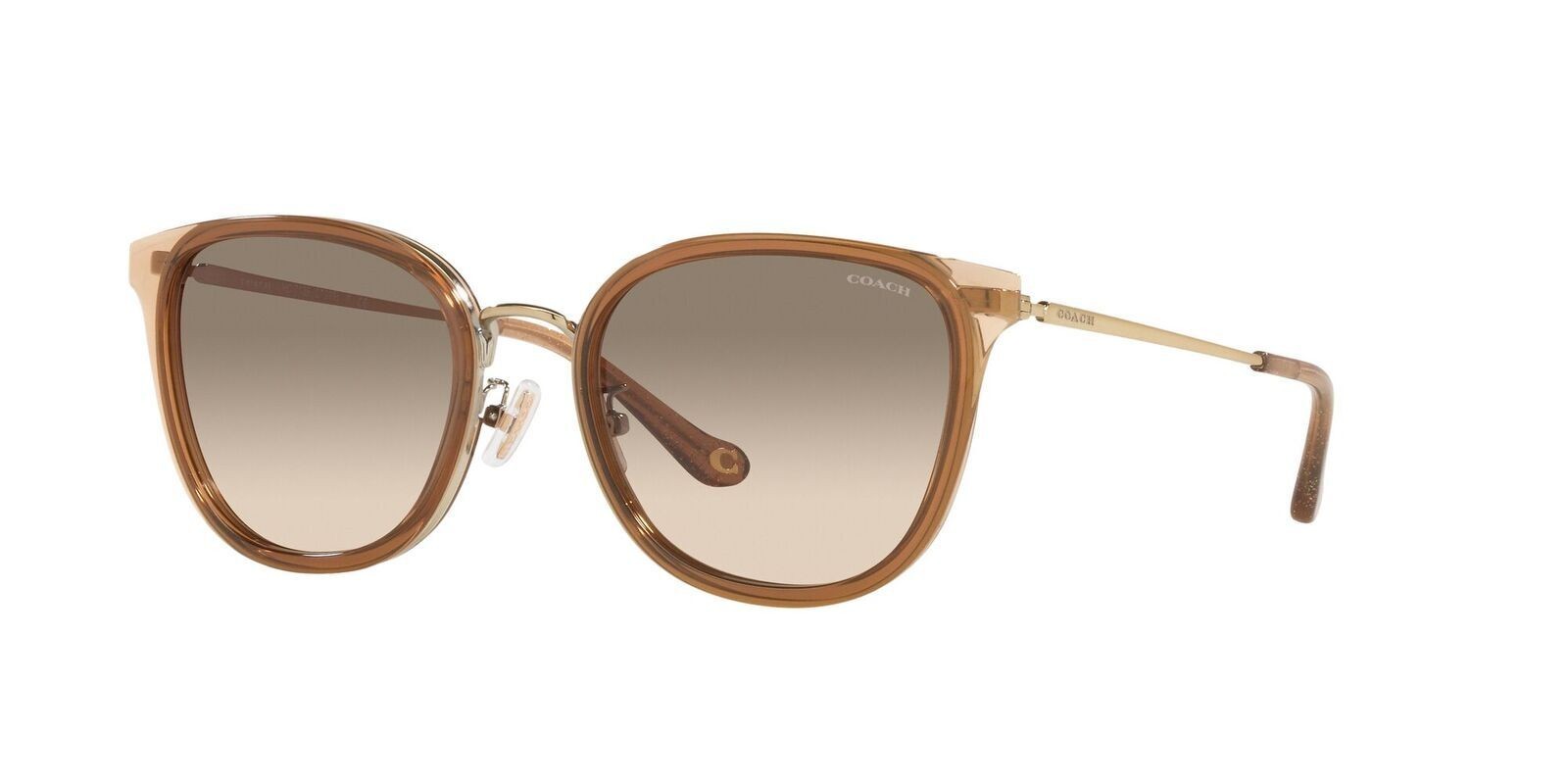 Coach HC7135 565413 Light Gold - Brown 54mm Sunglasses / New / Authentic thumbnail 2