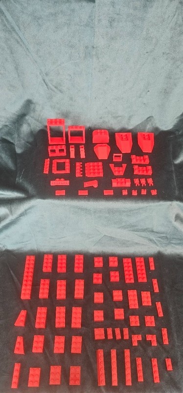 Vintage 1980s Red LEGO Lot 4.1 oz (79 pieces)