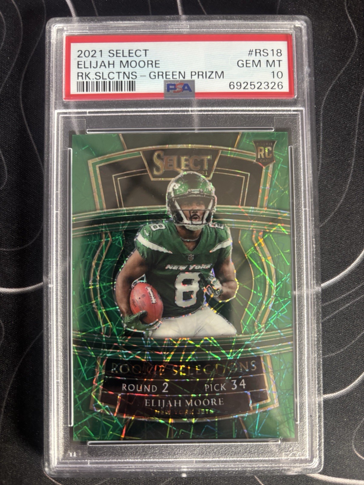 Elijah Moore Panini Select Rookie Selections #RS18 Green