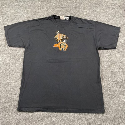Vintage 90s Santa-Fe Spiritual Center Aztec Bear Shirt XL 24x30 Black