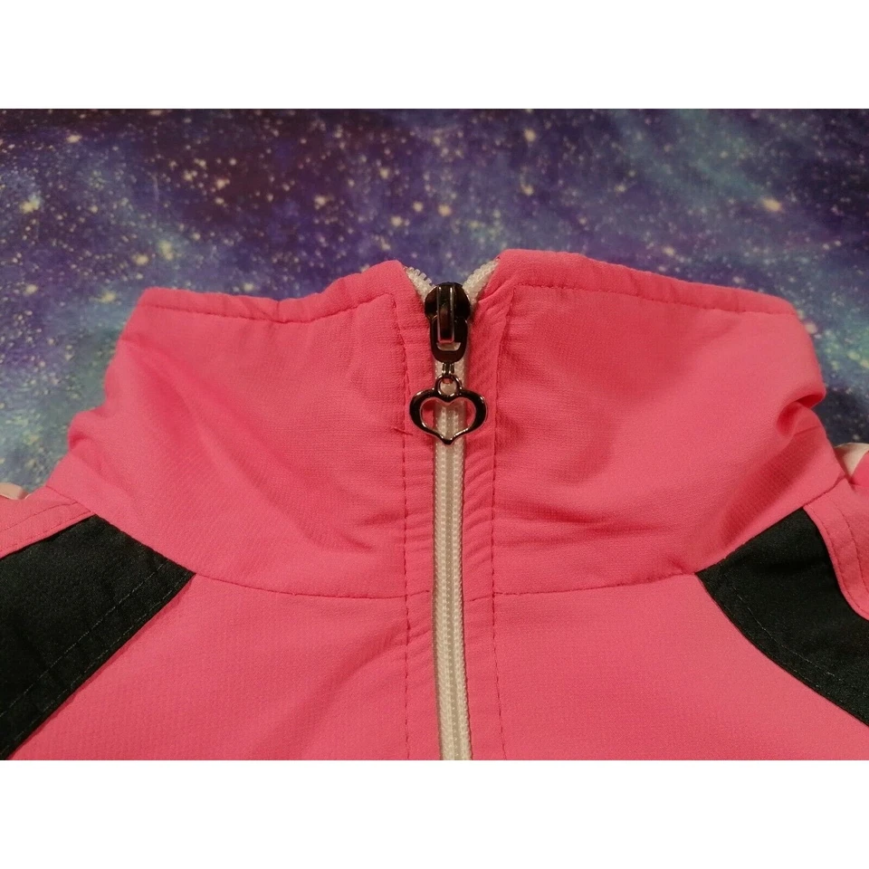 Adrian Sportswear Jacket Pink Size Small Lined Full Zip Vintage 90s Festivals - Image 3 of 4
