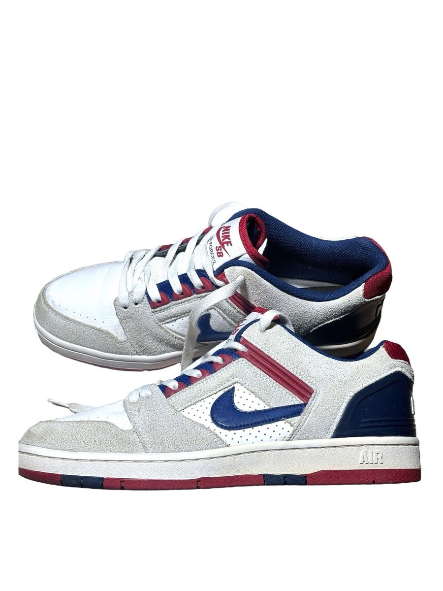Nike SB Air Force 2 Low 76ers Suede Shoes Mens Sz 9 5 Red White