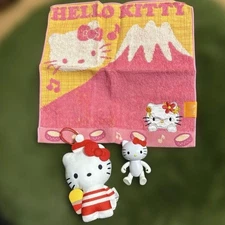Hello Kitty 3-Piece Set McDonald's Figure Sanrio Doll Izu Handkerchief New