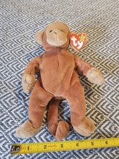 Vintage 1995 Ty Beanie Baby Bongo, PVC pellets 4067 , light brown, monkey