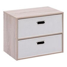 Commode 2 Tiroirs Paniers "Dress Up" 50cm Beige