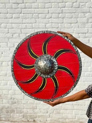 Medieval Wooden Viking Shield Authentic Battle Warrior Cosplay Handmade Shield