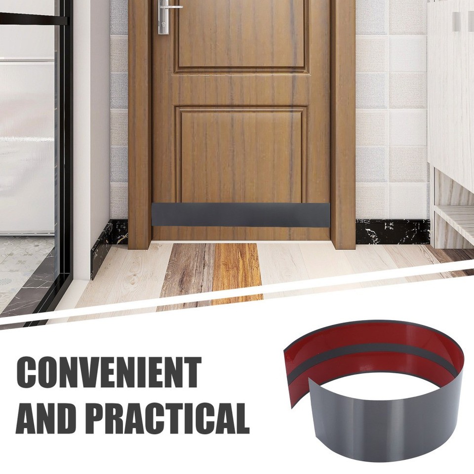 Self Adhesive Stainless Steel Door Kick Plate Durable Black Protective ...