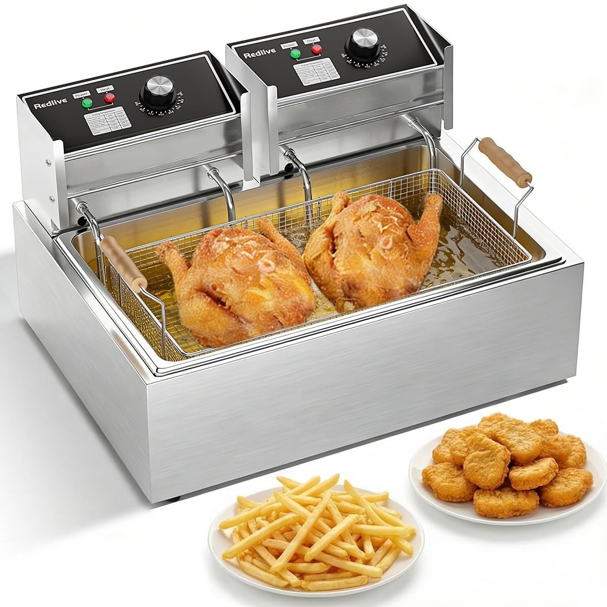 22.6l/24qt Stainless Steel Large Capacity Commercial Fryer W