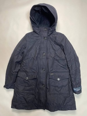 Woolrich x Loro Piano Damen Parka Navy Blau Wollmischung Mantel mit Kapuze XS