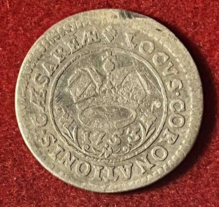 Aachen 8 Marck 1753 German States Silver Coin KM#42 T8036 - Image 2 of 2