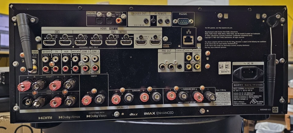 Sony ES STR-AZ3000ES 9.2-Channel 9.2CH Home Theater Receiver w/ Dolby Atmos - Image 3 of 4