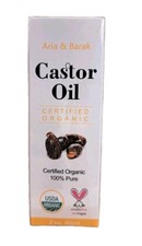 Organic 100 Pure Castor Oil for Hair, Skin and Eyelashes, 2 Fl Oz Pack of 1