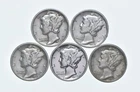 High Grade Lot 1939 1939 1937 1939 1936 Mercury Dime Collection *933