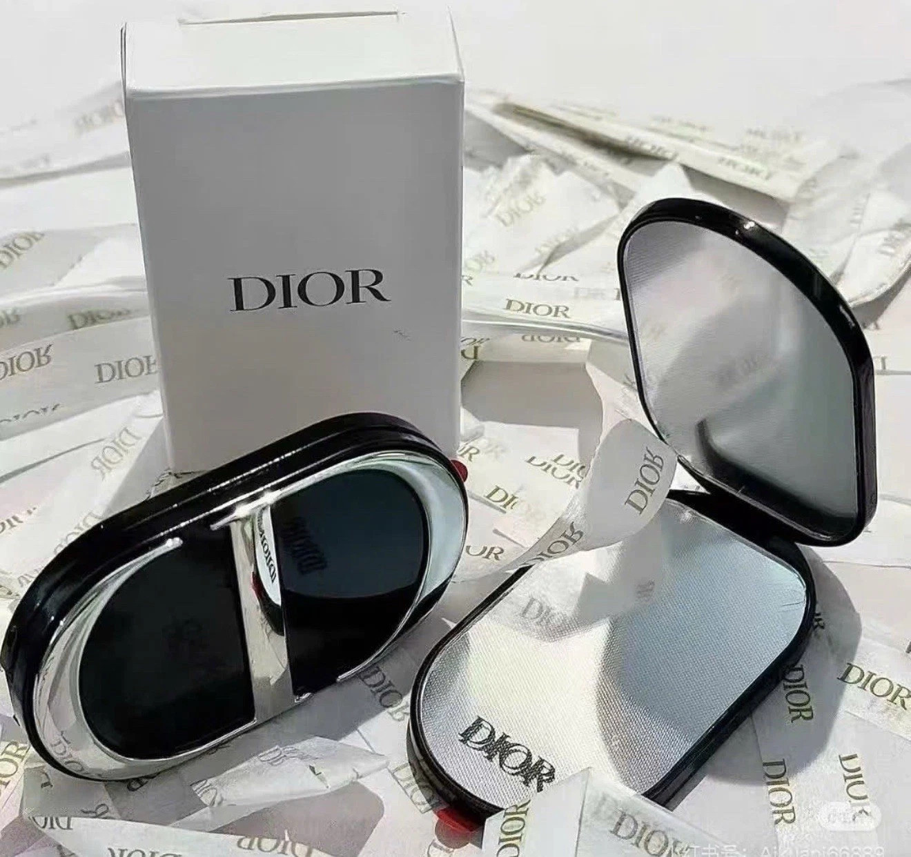 Dior New CD Logo Makeup Mirror with Phone Holder Stand Dual Mirror 3M
