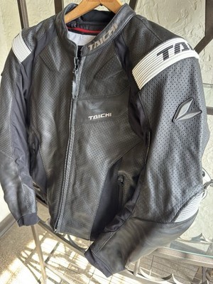 RS Taichi Leather Motorcycle Road Racing Jacket Eur 54/44 US Perf