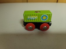 Brio wooden railway cargo car with Hape fish magnetic cargo very good condition