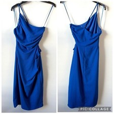 Guess Leanne One Shoulder Side Cut Out Dress Blue 6