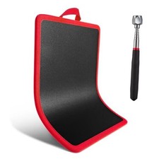 Flexible Magnetic Tool Mat with handles, 12.8" x 9.5" Non-Slip Magnetic Red