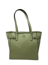 Michael Kors Carmen Large Top Zip Tote Shoulder Bag MK Signature Light Sage Gold